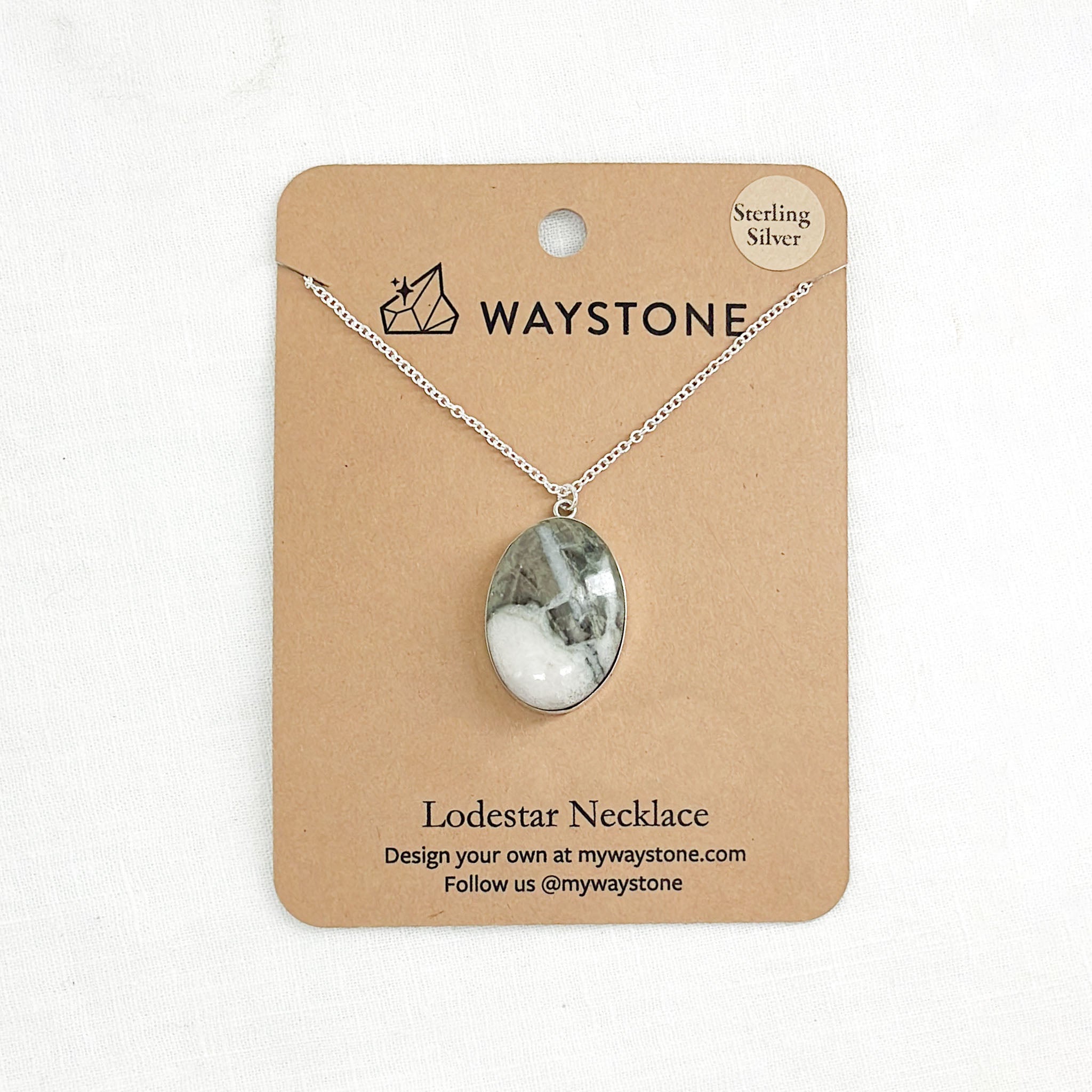  Medium Lodestar Necklace with 25mm x 18mm yule marble picked up in Marble, Colorado