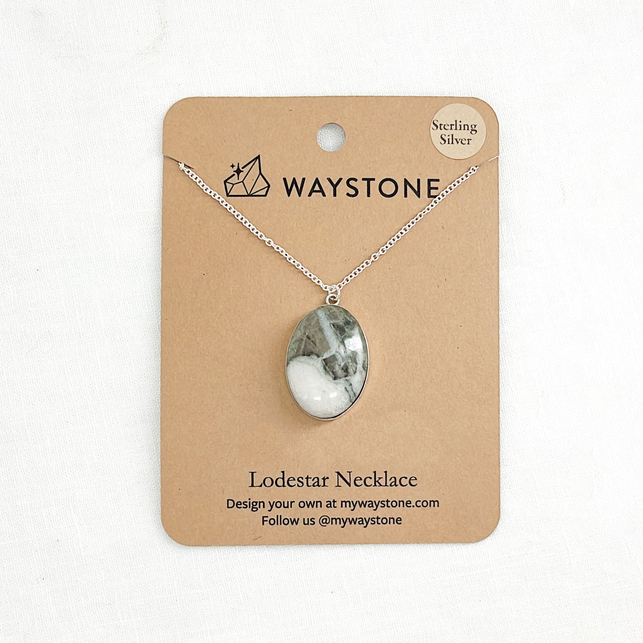  Medium Lodestar Necklace with 25mm x 18mm yule marble picked up in Marble, Colorado