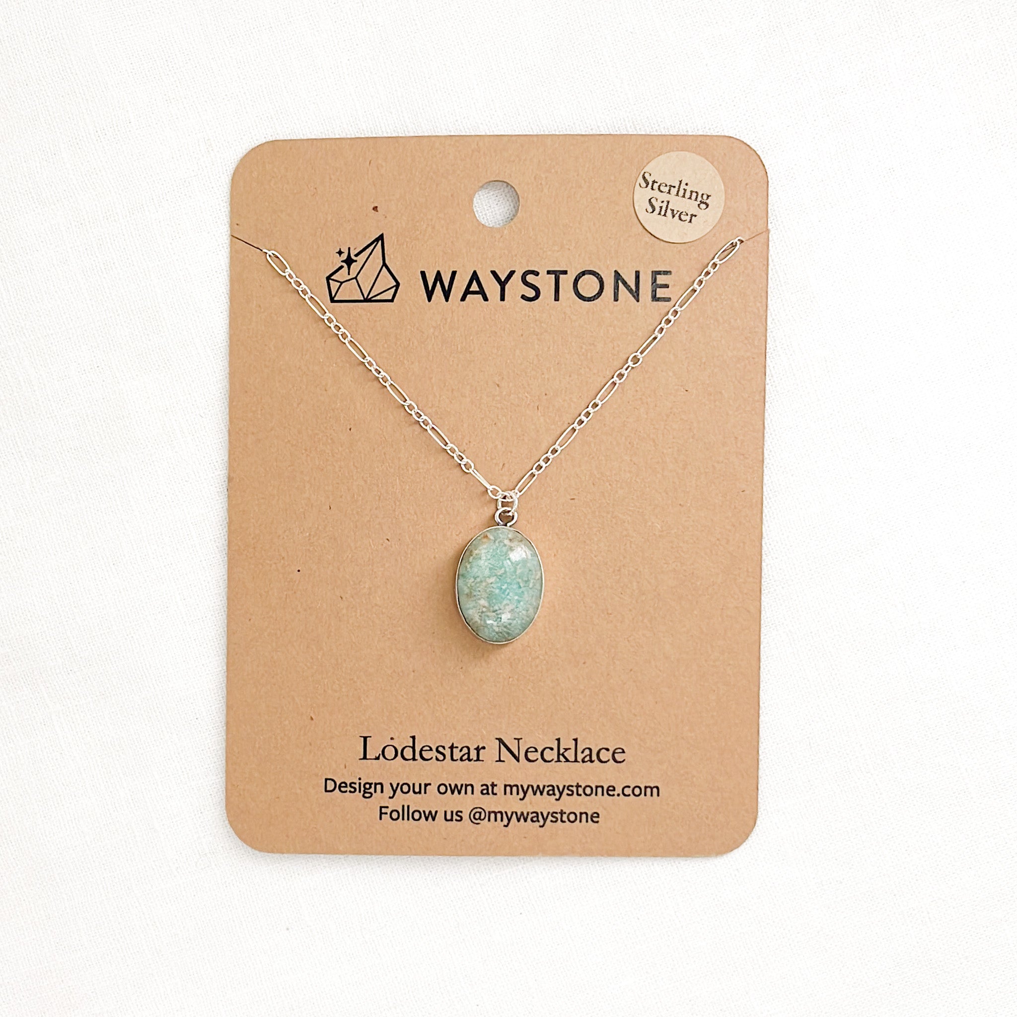 Small Lodestar Necklace with 12mm x 16mm amazonite, picked up in Colorado