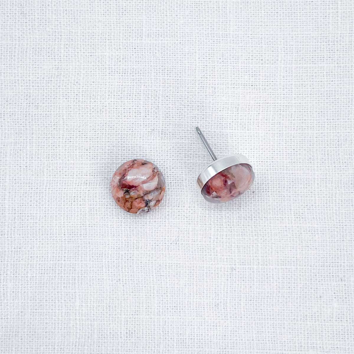 Medium Confluence Earrings - Pink Feldspar