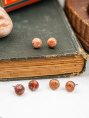 Pink Granite  Mini Confluence Earrings | Silver