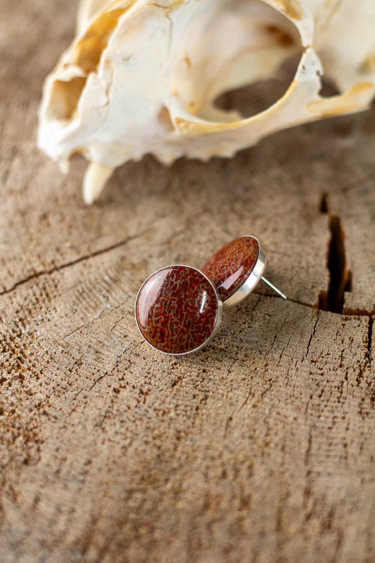 Statement Confluence Earrings with Your Stone | Silver