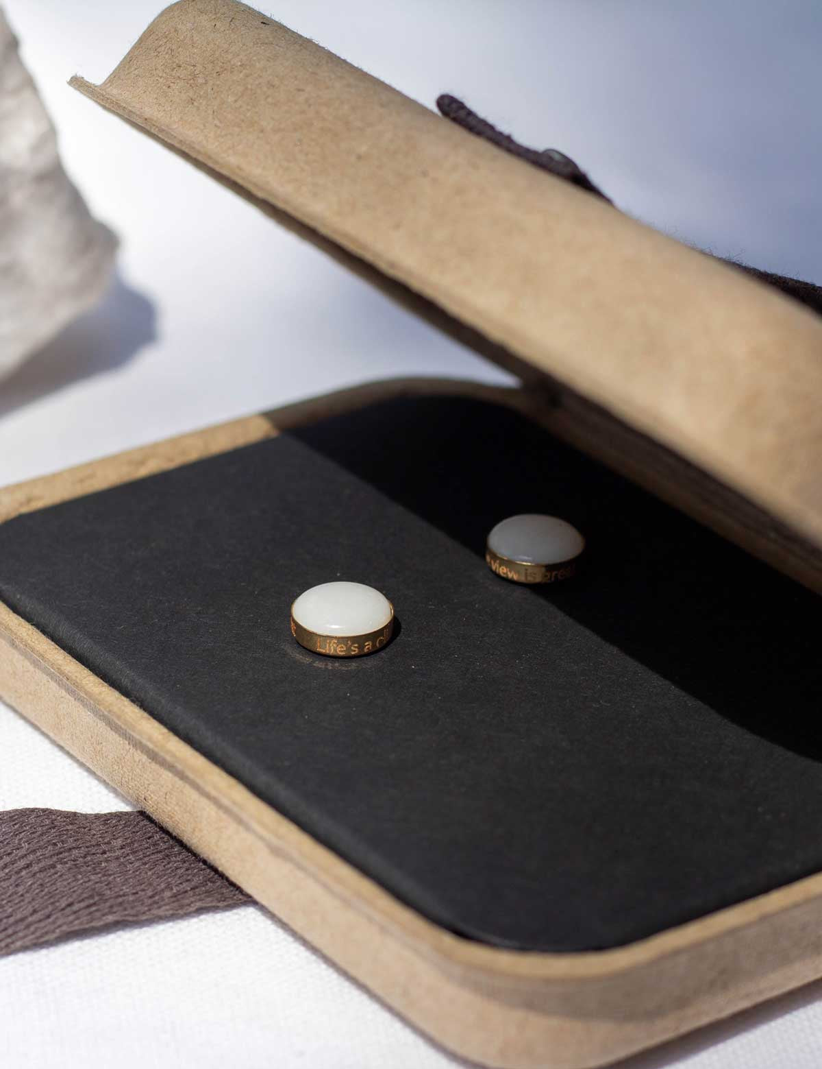 Dainty Confluence Earrings with Your Stone | Gold