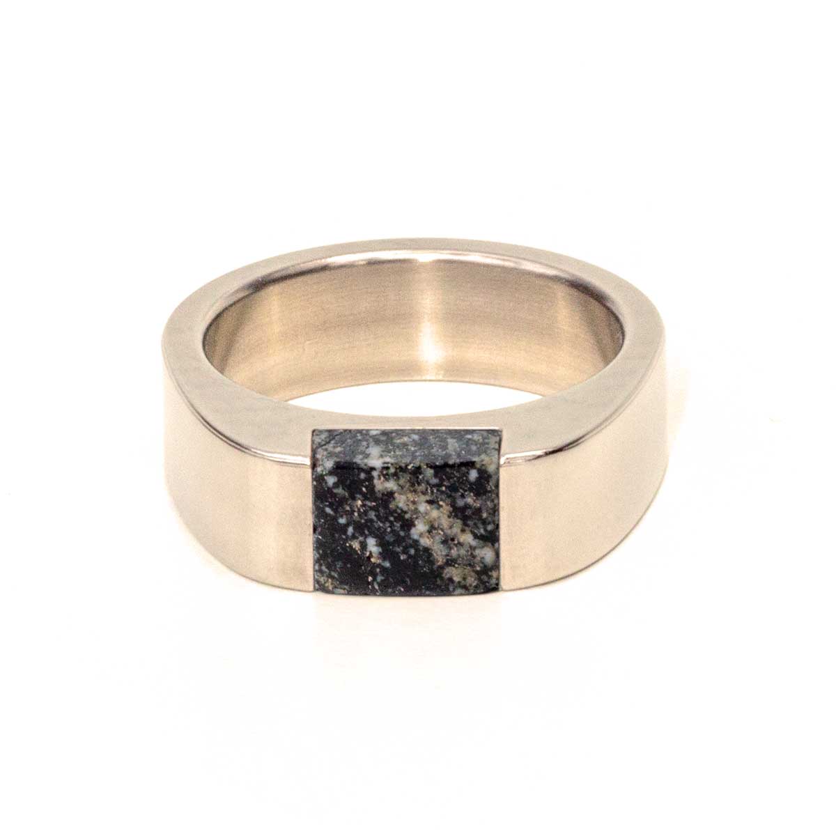 Champagne color steel signet ring made with your own stone