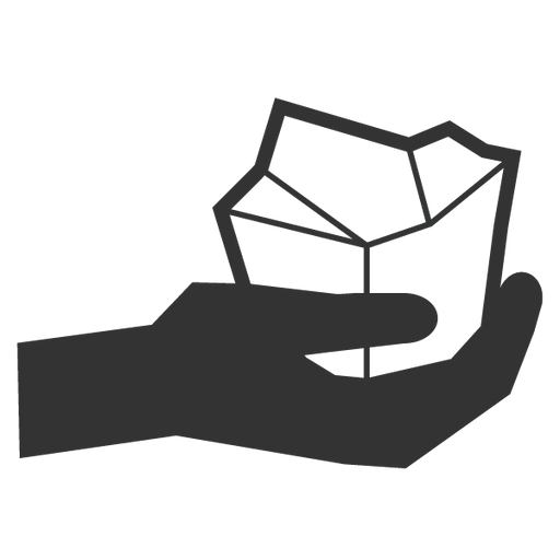 Icon of a hand holding a rock