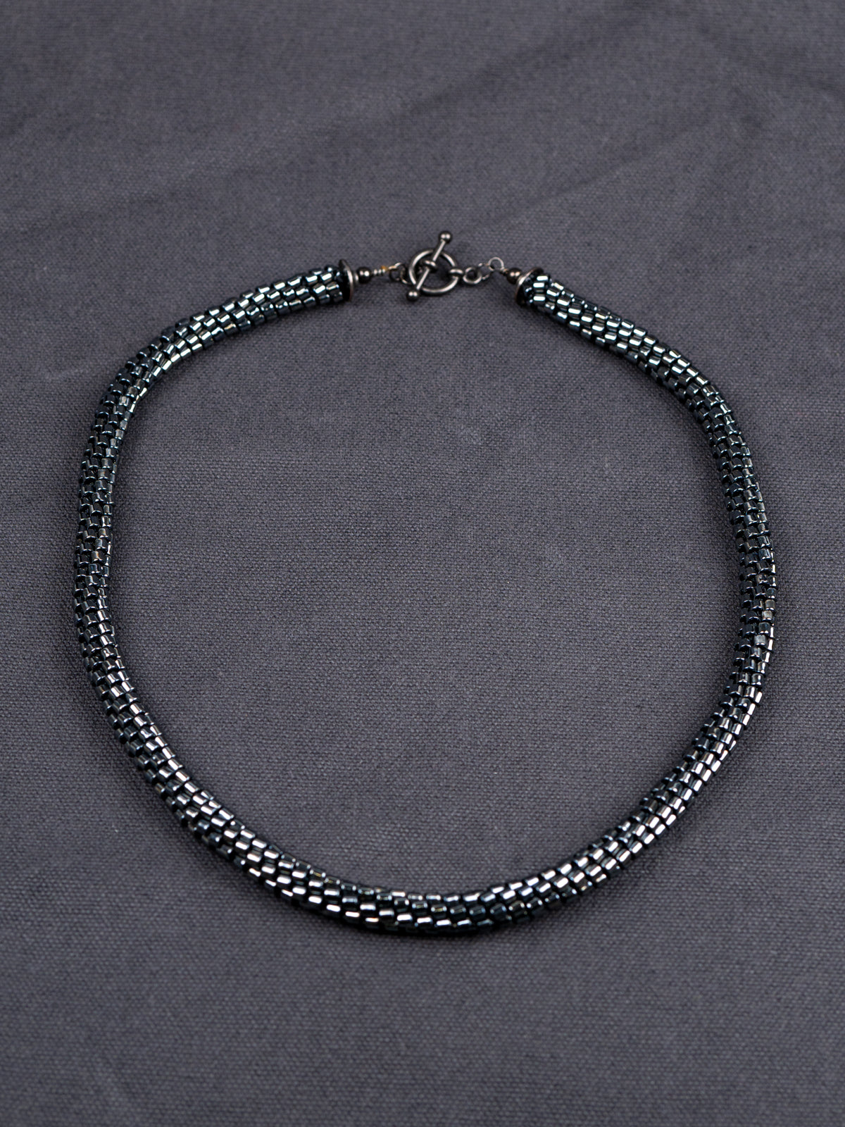 Gray Toho Beads Necklace