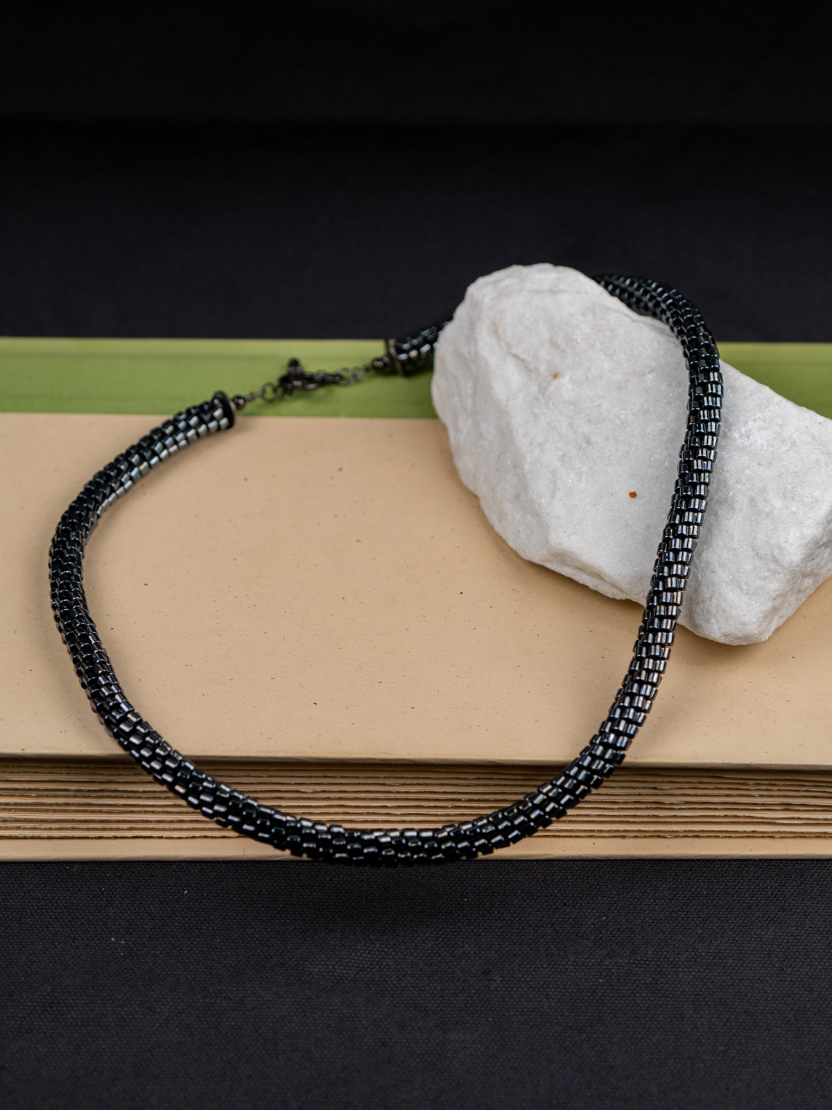 Gray Toho Beads Necklace
